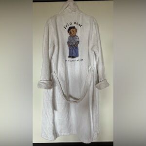 NWT Polo Ralph Lauren Cotton Terry Robe with Bear Motif